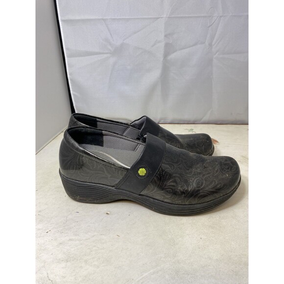Dansko Work Wonder Camellia Floral Paisley Black Clog Comfort EU 38 US 8 - Picture 2 of 8